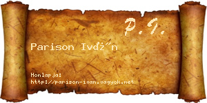 Parison Iván névjegykártya